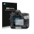 Parte frontal de un envase de producto con el logotipo de la marca Savvies. Al lado se muestra el dispositivo Nikon D4S con su