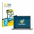 Parte frontal de un envase de producto con el logotipo de la marca BROTECT. Al lado se muestra el dispositivo Framework Laptop