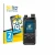 Parte frontal de un envase de producto con el logotipo de la marca BROTECT. Al lado se muestra el dispositivo Hytera P50 con s