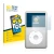 Parte frontal de un envase de producto con el logotipo de la marca BROTECT. Al lado se muestra el dispositivo Apple iPod Class
