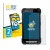 Parte frontal de un envase de producto con el logotipo de la marca BROTECT. Al lado se muestra el dispositivo Point Mobile PM9