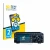 Parte frontal de un envase de producto con el logotipo de la marca BROTECT. Al lado se muestra el dispositivo Yaesu FT-710 con