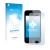 Parte frontal de un envase de producto con el logotipo de la marca upscreen. Al lado se muestra el dispositivo Apple iPhone 4 