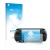 Parte frontal de un envase de producto con el logotipo de la marca upscreen. Al lado se muestra el dispositivo Sony PSP Street