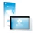 Parte frontal de un envase de producto con el logotipo de la marca upscreen. Al lado se muestra el dispositivo Sony Xperia Z4 