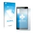 Parte frontal de un envase de producto con el logotipo de la marca upscreen. Al lado se muestra el dispositivo Microsoft Lumia