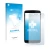 Parte frontal de un envase de producto con el logotipo de la marca upscreen. Al lado se muestra el dispositivo Alcatel One Tou