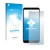 Parte frontal de un envase de producto con el logotipo de la marca upscreen. Al lado se muestra el dispositivo Honor 7X con su