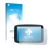 Parte frontal de un envase de producto con el logotipo de la marca upscreen. Al lado se muestra el dispositivo TomTom GO Campe