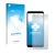 Parte frontal de un envase de producto con el logotipo de la marca upscreen. Al lado se muestra el dispositivo LG K40 con su p