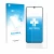 Parte frontal de un envase de producto con el logotipo de la marca upscreen. Al lado se muestra el dispositivo Samsung Galaxy 