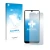 Parte frontal de un envase de producto con el logotipo de la marca upscreen. Al lado se muestra el dispositivo Huawei Y6s 2019