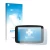 Parte frontal de un envase de producto con el logotipo de la marca upscreen. Al lado se muestra el dispositivo TomTom Go Profe