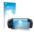 Parte frontal de un envase de producto con el logotipo de la marca upscreen. Al lado se muestra el dispositivo Sony PSP 3003 c