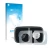 Parte frontal de un envase de producto con el logotipo de la marca upscreen. Al lado se muestra el dispositivo Cycliq Fly12 CE