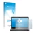 Parte frontal de un envase de producto con el logotipo de la marca upscreen. Al lado se muestra el dispositivo Dell Latitude 5