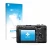 Parte frontal de un envase de producto con el logotipo de la marca upscreen. Al lado se muestra el dispositivo Sony FX3 con su