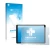 Parte frontal de un envase de producto con el logotipo de la marca upscreen. Al lado se muestra el dispositivo Goodtel G2 con 