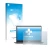 Parte frontal de un envase de producto con el logotipo de la marca upscreen. Al lado se muestra el dispositivo Dell Latitude 3