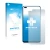 Parte frontal de un envase de producto con el logotipo de la marca upscreen. Al lado se muestra el dispositivo Honor 50 Lite c