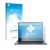 Parte frontal de un envase de producto con el logotipo de la marca upscreen. Al lado se muestra el dispositivo ASUS ZenBook S1