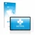 Parte frontal de un envase de producto con el logotipo de la marca upscreen. Al lado se muestra el dispositivo Teclast P40HD c