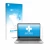 Parte frontal de un envase de producto con el logotipo de la marca upscreen. Al lado se muestra el dispositivo HP 250 G9 con s