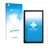Parte frontal de un envase de producto con el logotipo de la marca upscreen. Al lado se muestra el dispositivo SONOFF NSPanel 