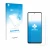 Parte frontal de un envase de producto con el logotipo de la marca upscreen. Al lado se muestra el dispositivo Oppo A5 con su 