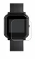 Imagen del dispositivo Bangle.js 2 con una amplia variedad de protectores de pantalla.