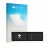 Parte frontal de un envase de producto con el logotipo de la marca upscreen. Al lado se muestra el dispositivo Xpeng G9 2023 c