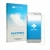 Parte frontal de un envase de producto con el logotipo de la marca upscreen. Al lado se muestra el dispositivo Sharp Aquos SHV