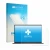 Parte frontal de un envase de producto con el logotipo de la marca upscreen. Al lado se muestra el dispositivo Honor MagicBook