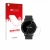 Parte frontal de un envase de producto con el logotipo de la marca upscreen. Al lado se muestra el dispositivo Relojes (Circul