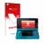 Parte frontal de un envase de producto con el logotipo de la marca upscreen. Al lado se muestra el dispositivo Nintendo 3DS co
