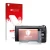 Parte frontal de un envase de producto con el logotipo de la marca upscreen. Al lado se muestra el dispositivo Sony Alpha NEX-