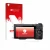 Parte frontal de un envase de producto con el logotipo de la marca upscreen. Al lado se muestra el dispositivo Sony Alpha NEX-
