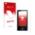 Parte frontal de un envase de producto con el logotipo de la marca upscreen. Al lado se muestra el dispositivo Apple iPod nano