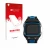 Parte frontal de un envase de producto con el logotipo de la marca upscreen. Al lado se muestra el dispositivo Garmin Forerunn
