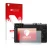 Parte frontal de un envase de producto con el logotipo de la marca upscreen. Al lado se muestra el dispositivo Panasonic Lumix