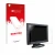Parte frontal de un envase de producto con el logotipo de la marca upscreen. Al lado se muestra el dispositivo SDC Touchscreen