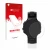 Parte frontal de un envase de producto con el logotipo de la marca upscreen. Al lado se muestra el dispositivo Garmin Forerunn