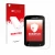 Parte frontal de un envase de producto con el logotipo de la marca upscreen. Al lado se muestra el dispositivo Garmin Edge Exp