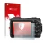 Parte frontal de un envase de producto con el logotipo de la marca upscreen. Al lado se muestra el dispositivo Nikon Coolpix W