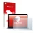 Parte frontal de un envase de producto con el logotipo de la marca upscreen. Al lado se muestra el dispositivo Apple MacBook A