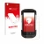 Parte frontal de un envase de producto con el logotipo de la marca upscreen. Al lado se muestra el dispositivo Zebra TC77 con 