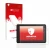 Parte frontal de un envase de producto con el logotipo de la marca upscreen. Al lado se muestra el dispositivo Garmin Aera 660