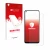 Parte frontal de un envase de producto con el logotipo de la marca upscreen. Al lado se muestra el dispositivo realme Q2 con s