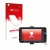 Parte frontal de un envase de producto con el logotipo de la marca upscreen. Al lado se muestra el dispositivo Sony FX6 con su