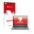 Parte frontal de un envase de producto con el logotipo de la marca upscreen. Al lado se muestra el dispositivo LG gram 17'' 20